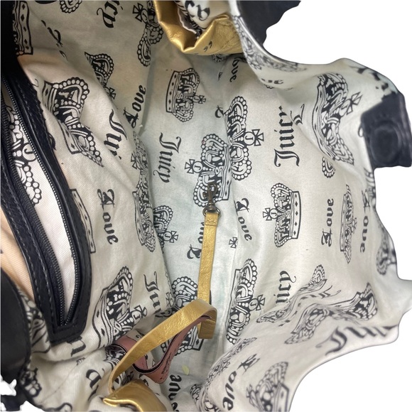 Juicy Couture Vintage Black/White Houndstooth Velour Purse Y2K - Picture 6 of 12